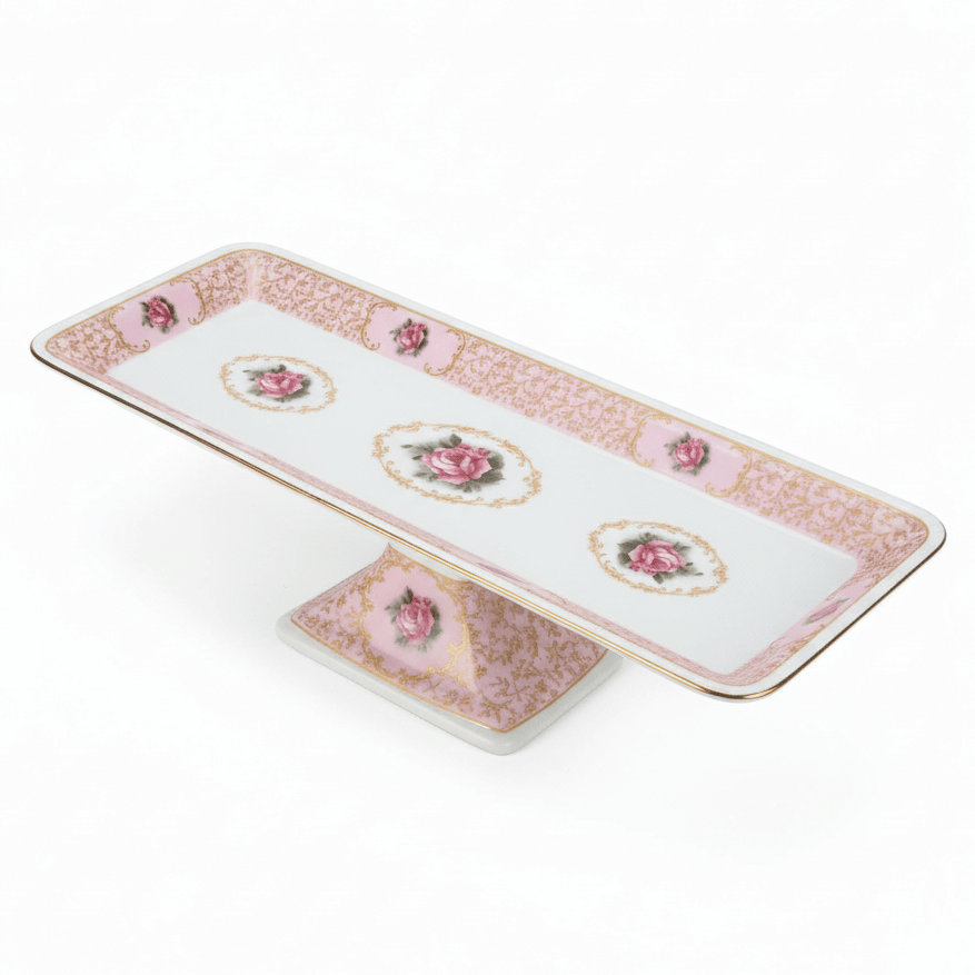 Royal Victoria Pink Ceramic Footed Rectangular Cake Stand 38×14 cm Premium Dessert Display Plate - Al Kabayel Discount CentreRoyal Victoria Pink Ceramic Footed Rectangular Cake Stand 38×14 cm Premium Dessert Display PlateServing TraysROYAL VICTORIAAl Kabayel Discount Centre