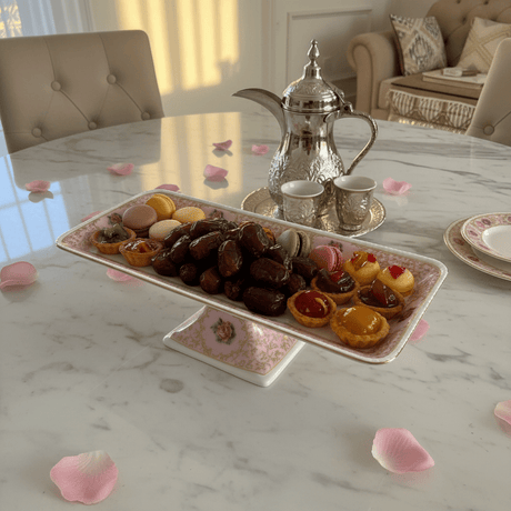 Royal Victoria Pink Ceramic Footed Rectangular Cake Stand 38×14 cm Premium Dessert Display Plate - Al Kabayel Discount CentreRoyal Victoria Pink Ceramic Footed Rectangular Cake Stand 38×14 cm Premium Dessert Display PlateServing TraysROYAL VICTORIAAl Kabayel Discount Centre