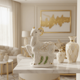 Royal White & Gold Ceramic Goat Decorative Showpiece for Luxury Home and Office Décor – 15cm - Al Kabayel Discount CentreRoyal White & Gold Ceramic Goat Decorative Showpiece for Luxury Home and Office Décor – 15cmHome Décor AccentsAKDCAl Kabayel Discount Centre