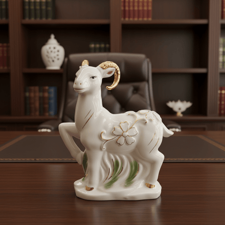 Royal White & Gold Ceramic Goat Decorative Showpiece for Luxury Home and Office Décor – 15cm - Al Kabayel Discount CentreRoyal White & Gold Ceramic Goat Decorative Showpiece for Luxury Home and Office Décor – 15cmHome Décor AccentsAKDCAl Kabayel Discount Centre
