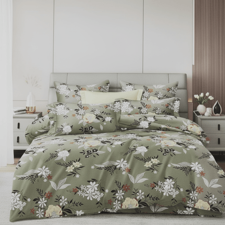 Royale Premium 6 - Piece Green Cotton Comforter Set – Breathable King Size Bedding Collection - Al Kabayel Discount CentreRoyale Premium 6 - Piece Green Cotton Comforter Set – Breathable King Size Bedding CollectionBeddingROYALEAl Kabayel Discount Centre