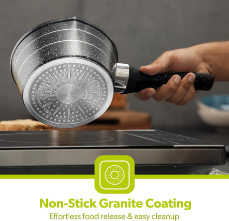 ROYALFORD 14cm Granite Non - Stick Milk Pan RF11832 – Small Saucepan for Milk, Soup & Sauces - Al Kabayel Discount CentreROYALFORD 14cm Granite Non - Stick Milk Pan RF11832 – Small Saucepan for Milk, Soup & SaucesFrying Pans & SkilletsROYALFORDAl Kabayel Discount Centre