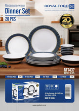 Royalford 20-Piece Melamine Ware Dinner Set – RF7437 | Blue Mandala Design - Al Kabayel Discount CentreRoyalford 20-Piece Melamine Ware Dinner Set – RF7437 | Blue Mandala DesignDinnerware SetsROYALFORDAl Kabayel Discount Centre