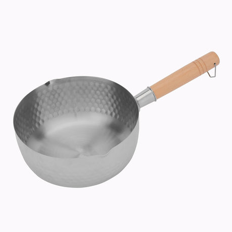 Royalford 20cm Stainless Steel Snow Pot - RF12261 Stylish Design with Hammered Mesh Pattern and Wooden Handle - Al Kabayel Discount CentreRoyalford 20cm Stainless Steel Snow Pot - RF12261 Stylish Design with Hammered Mesh Pattern and Wooden HandleFrying Pans & SkilletsROYALFORDAl Kabayel Discount Centre