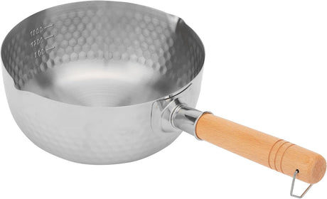 Royalford 20cm Stainless Steel Snow Pot - RF12261 Stylish Design with Hammered Mesh Pattern and Wooden Handle - Al Kabayel Discount CentreRoyalford 20cm Stainless Steel Snow Pot - RF12261 Stylish Design with Hammered Mesh Pattern and Wooden HandleFrying Pans & SkilletsROYALFORDAl Kabayel Discount Centre