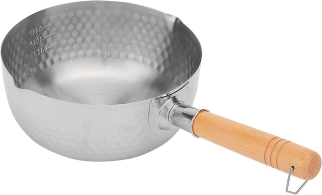 Royalford 20cm Stainless Steel Snow Pot - RF12261 Stylish Design with Hammered Mesh Pattern and Wooden Handle - Al Kabayel Discount CentreRoyalford 20cm Stainless Steel Snow Pot - RF12261 Stylish Design with Hammered Mesh Pattern and Wooden HandleFrying Pans & SkilletsROYALFORDAl Kabayel Discount Centre