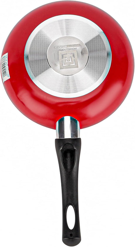 Royalford 22cm Aluminum Nonstick Frypan with Stainless Steel Lid RF12519 Strong Body with 3 Layer Coating and Heat Resistant Bakelite Handle Perfect for Frying, Sauting, Tempering/Red - Al Kabayel Discount CentreRoyalford 22cm Aluminum Nonstick Frypan with Stainless Steel Lid RF12519 Strong Body with 3 Layer Coating and Heat Resistant Bakelite Handle Perfect for Frying, Sauting, Tempering/RedFrying Pans & SkilletsROYALFORDAl Kabayel Discount Centre