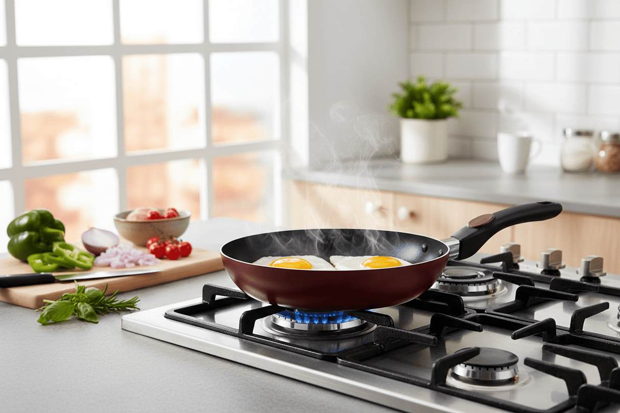 Royalford 22cm Elegant Non - Stick Fry Pan – Red Finish - Al Kabayel Discount CentreRoyalford 22cm Elegant Non - Stick Fry Pan – Red FinishFrying Pans & SkilletsROYALFORDAl Kabayel Discount Centre