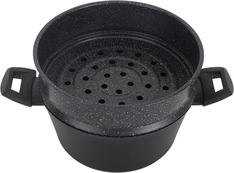 Royalford 24cm 2 - Tier Aluminium Steamer with Glass Lid – RF12623 Multi - Layer Cooker - Al Kabayel Discount CentreRoyalford 24cm 2 - Tier Aluminium Steamer with Glass Lid – RF12623 Multi - Layer CookerFood StreamersROYALFORDAl Kabayel Discount Centre