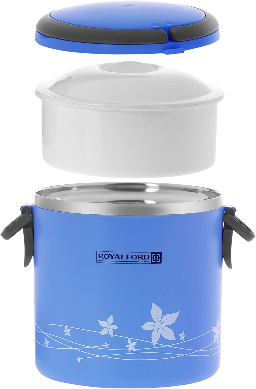 ROYALFORD 2in1 Lunch Box 1.8 Liter, Stainless Steel, Blue - RF5650BL - Al Kabayel Discount CentreROYALFORD 2in1 Lunch Box 1.8 Liter, Stainless Steel, Blue - RF5650BLFood ContainersROYALFORDAl Kabayel Discount Centre