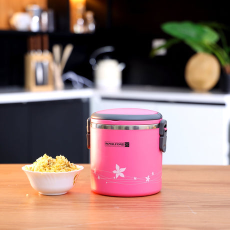 ROYALFORD 2in1 Lunch Box 1.8 Liter, Stainless Steel, Pink - RF5650PN - Al Kabayel Discount CentreROYALFORD 2in1 Lunch Box 1.8 Liter, Stainless Steel, Pink - RF5650PNFood ContainersROYALFORDAl Kabayel Discount Centre