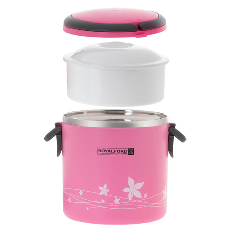 ROYALFORD 2in1 Lunch Box 1.8 Liter, Stainless Steel, Pink - RF5650PN - Al Kabayel Discount CentreROYALFORD 2in1 Lunch Box 1.8 Liter, Stainless Steel, Pink - RF5650PNFood ContainersROYALFORDAl Kabayel Discount Centre