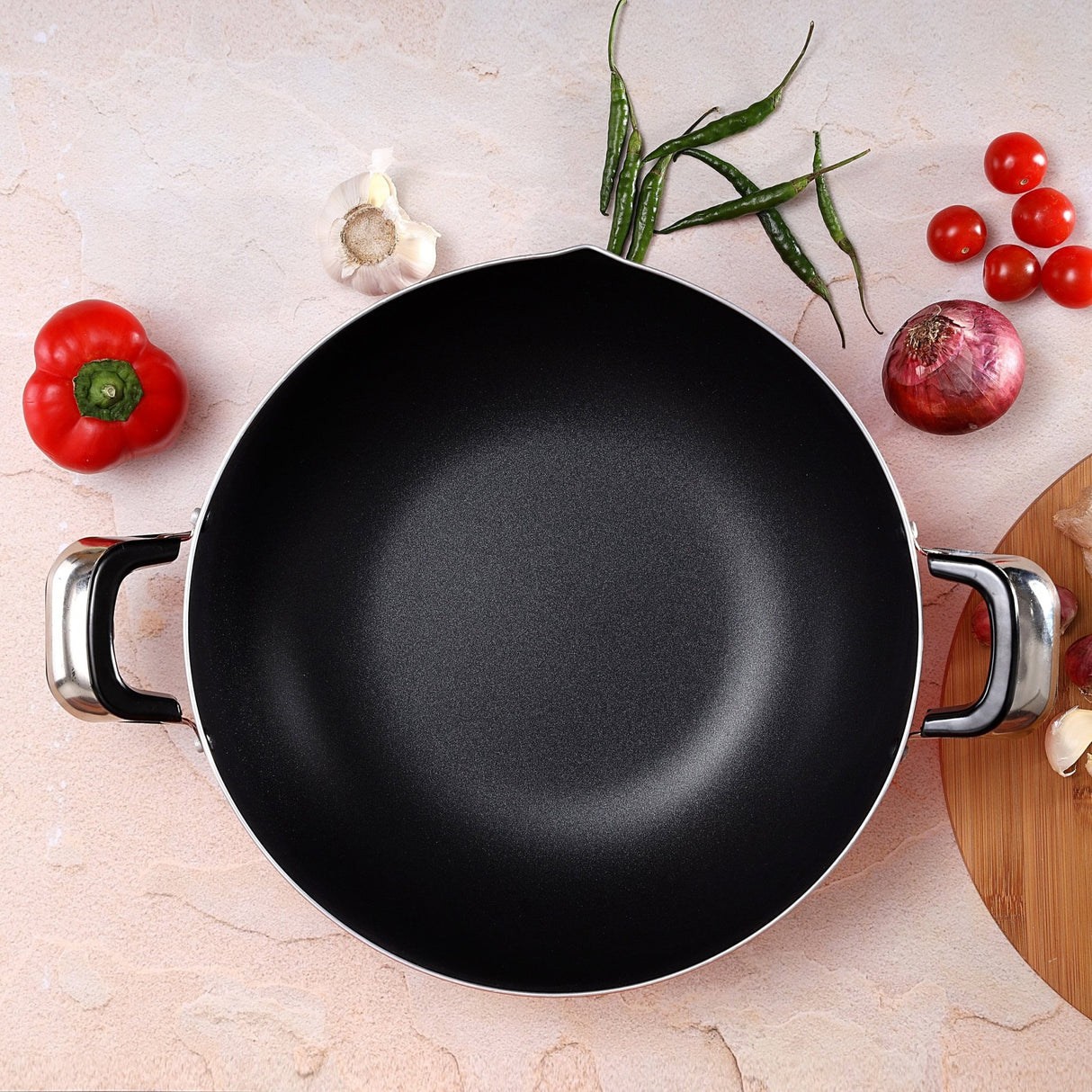 ROYALFORD 3 Layer Non - Stick Coating Kadai 26cm x 8.5cm, Heat Resistant Handle - Al Kabayel Discount CentreROYALFORD 3 Layer Non - Stick Coating Kadai 26cm x 8.5cm, Heat Resistant HandleFrying Pans & SkilletsROYALFORDAl Kabayel Discount Centre