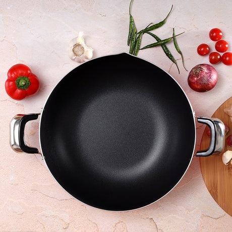 ROYALFORD 3 Layer Non - Stick Coating Kadai 26cm x 8.5cm, Heat Resistant Handle - Al Kabayel Discount CentreROYALFORD 3 Layer Non - Stick Coating Kadai 26cm x 8.5cm, Heat Resistant HandleFrying Pans & SkilletsROYALFORDAl Kabayel Discount Centre