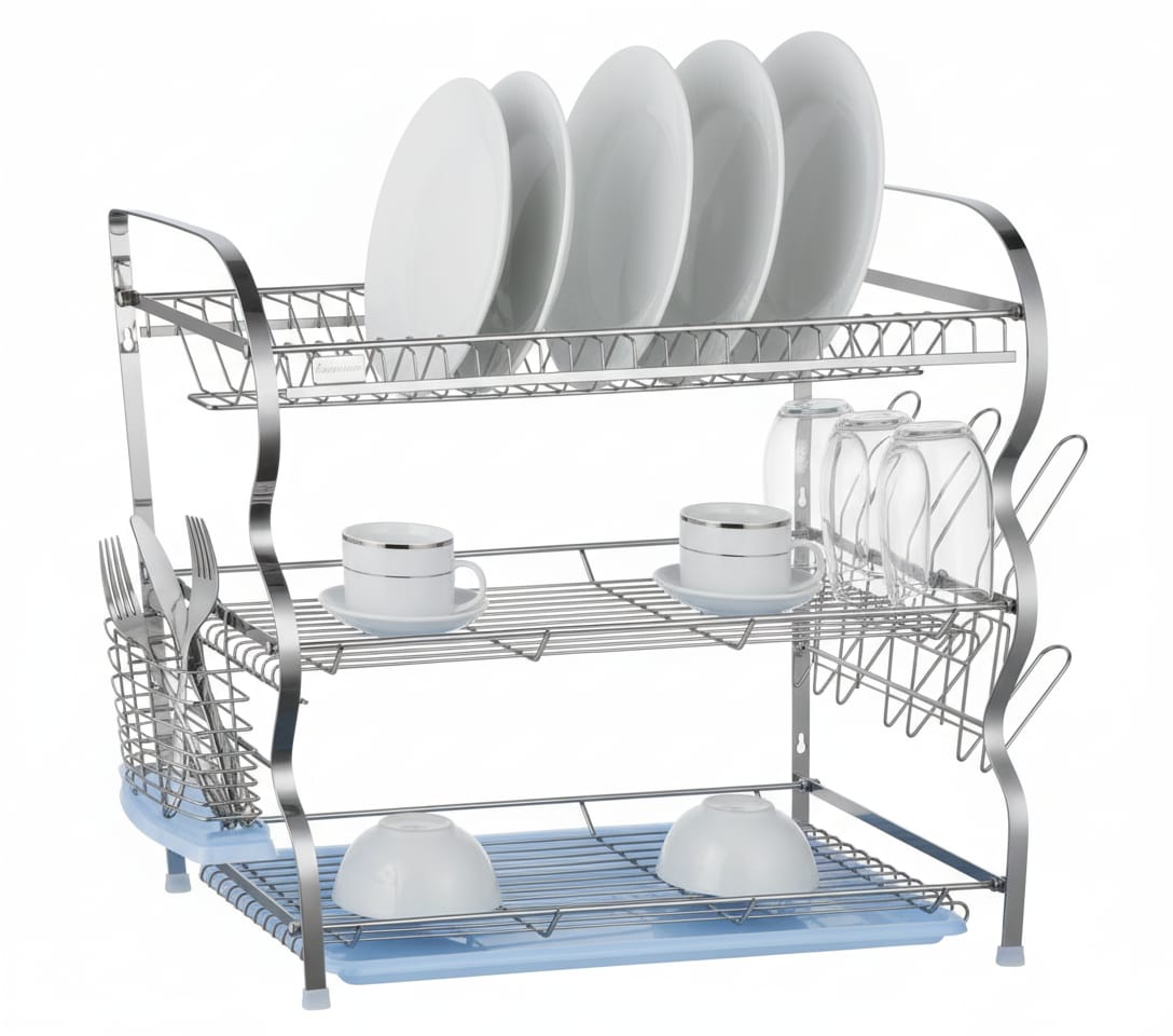 ROYALFORD 3 - Layer Wall Hanging Dish Rack – Heavy Duty Aluminum Kitchen Organizer, 66.5 x 26 x 47.7 cm - Al Kabayel Discount CentreROYALFORD 3 - Layer Wall Hanging Dish Rack – Heavy Duty Aluminum Kitchen Organizer, 66.5 x 26 x 47.7 cmOrganizers & AccessoriesROYALFORDAl Kabayel Discount Centre