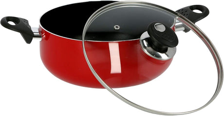 Royalford 32cm Non - Stick Casserole with Glass Lid – Large Capacity Red Cookware (RF6444) - Al Kabayel Discount CentreRoyalford 32cm Non - Stick Casserole with Glass Lid – Large Capacity Red Cookware (RF6444)CasserolesROYALFORDAl Kabayel Discount Centre