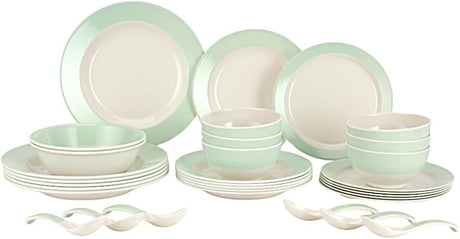 Royalford 32pcs Melamineware Dinner Set Includes Deep and Side Plates, Serving and Rice Bowls and Soup Spoons Dishwasher - Safe and Freezer - Friendly Food - Grade - RF12511 - Al Kabayel Discount CentreRoyalford 32pcs Melamineware Dinner Set Includes Deep and Side Plates, Serving and Rice Bowls and Soup Spoons Dishwasher - Safe and Freezer - Friendly Food - Grade - RF12511Dinnerware SetsROYALFORDAl Kabayel Discount Centre