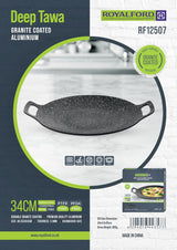 Royalford 34cm Deep Tawa Aluminum Body with Granite Non - Stick Coating, RF12507 - Al Kabayel Discount CentreRoyalford 34cm Deep Tawa Aluminum Body with Granite Non - Stick Coating, RF12507Frying Pans & SkilletsROYALFORDAl Kabayel Discount Centre