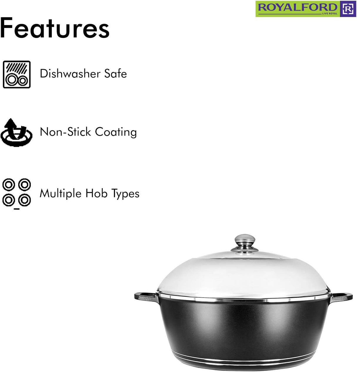 Royalford 36cm Die Cast Casserole (Classic) – Premium Cooking Pot - Al Kabayel Discount CentreRoyalford 36cm Die Cast Casserole (Classic) – Premium Cooking PotCasserolesROYALFORDAl Kabayel Discount Centre