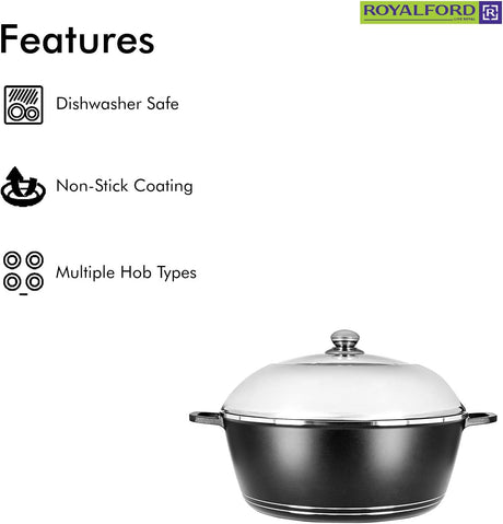 Royalford 36cm Die Cast Casserole (Classic) – Premium Cooking Pot - Al Kabayel Discount CentreRoyalford 36cm Die Cast Casserole (Classic) – Premium Cooking PotCasserolesROYALFORDAl Kabayel Discount Centre