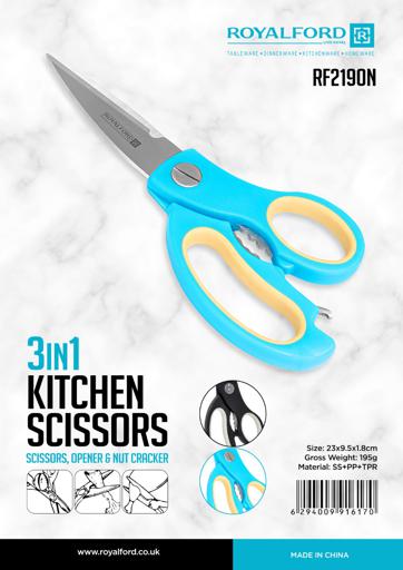 Royalford 3in1 Kitchen Scissor â€“ Multi - Purpose Stainless Steel Home & Kitchen Utility Shear for Chicken, Poultry, Fish, Meat, Vegetables, Herbs, Flowers - All - in - One Scissor, Nut Cracker & Opener - Al Kabayel Discount CentreRoyalford 3in1 Kitchen Scissor â€“ Multi - Purpose Stainless Steel Home & Kitchen Utility Shear for Chicken, Poultry, Fish, Meat, Vegetables, Herbs, Flowers - All - in - One Scissor, Nut Cracker & OpenerKitchen Utensils & GadgetsROYALFORDAl Kabayel Discount Centre