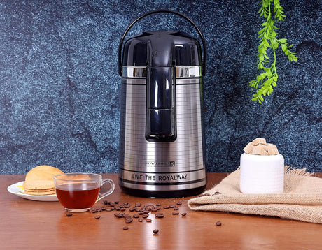 Royalford 3L Vacuum Flask - Heat Insulated Thermos for Keeping Hot/Cold Long Hour Heat/Cold Retention, Multi - Walled, Hot Water, Tea, Beverage | Ideal for Social Occasion, Commercial & Outings - Al Kabayel Discount CentreRoyalford 3L Vacuum Flask - Heat Insulated Thermos for Keeping Hot/Cold Long Hour Heat/Cold Retention, Multi - Walled, Hot Water, Tea, Beverage | Ideal for Social Occasion, Commercial & OutingsThermosROYALFORDAl Kabayel Discount Centre