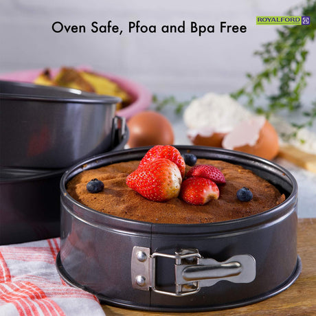 Royalford 3pcs Carbon Steel Non - Stick Springform Set, Heart Springform - 24cm*23cm*6.8cm, Round Springform - 26cm*6.8cm, Mini Round Springform - 12cm*4.8cm, RF7046 - Al Kabayel Discount CentreRoyalford 3pcs Carbon Steel Non - Stick Springform Set, Heart Springform - 24cm*23cm*6.8cm, Round Springform - 26cm*6.8cm, Mini Round Springform - 12cm*4.8cm, RF7046Frying Pans & SkilletsROYALFORDAl Kabayel Discount Centre