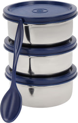 Royalford 3pcs Stainless Steel Lunch Box with Carry Bag RF13042 Insulated Construction 350ml each BPA - Free, Airtight Silicone Lids to Keep Food Fresh Spoon Included - Al Kabayel Discount CentreRoyalford 3pcs Stainless Steel Lunch Box with Carry Bag RF13042 Insulated Construction 350ml each BPA - Free, Airtight Silicone Lids to Keep Food Fresh Spoon IncludedLunch BoxROYALFORDAl Kabayel Discount Centre