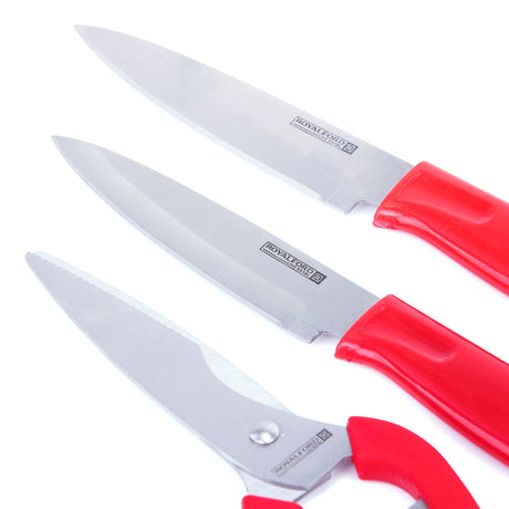 Royalford 4pcs kitchen Gadget Set Includes 2pcs Knife, 1Pc Scissor, 1pc Cutting Board, RF6968RD - Al Kabayel Discount CentreRoyalford 4pcs kitchen Gadget Set Includes 2pcs Knife, 1Pc Scissor, 1pc Cutting Board, RF6968RDKitchen Utensils & GadgetsROYALFORDAl Kabayel Discount Centre