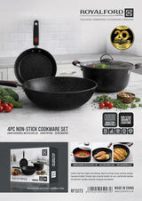 Royalford 4pcs Non-Stick Cookware Set RF13173 - Al Kabayel Discount CentreRoyalford 4pcs Non-Stick Cookware Set RF13173Cookware SetROYALFORDAl Kabayel Discount Centre