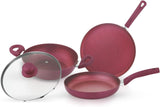 ROYALFORD 5 Layer Non - Stick 4pcs Granite Cookware Set, 24cm Kadai with Glass Lid, 24cm Frypan, 28cm Dosa Tava - Al Kabayel Discount CentreROYALFORD 5 Layer Non - Stick 4pcs Granite Cookware Set, 24cm Kadai with Glass Lid, 24cm Frypan, 28cm Dosa TavaCookware SetROYALFORDAl Kabayel Discount Centre