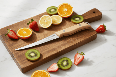 Royalford 5" Stainless Steel Fruit Knife with Wooden Handle – Dishwasher Safe (RF12096) - Al Kabayel Discount CentreRoyalford 5" Stainless Steel Fruit Knife with Wooden Handle – Dishwasher Safe (RF12096)Knife & Knife SetsROYALFORDAl Kabayel Discount Centre