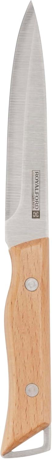 Royalford 5" Utility Knife RF12095 Stainless Steel Blades with Wooden Handle Food Grade Dishwasher Safe Kitchen Tool - Al Kabayel Discount CentreRoyalford 5" Utility Knife RF12095 Stainless Steel Blades with Wooden Handle Food Grade Dishwasher Safe Kitchen ToolKitchen Utensils & GadgetsROYALFORDAl Kabayel Discount Centre