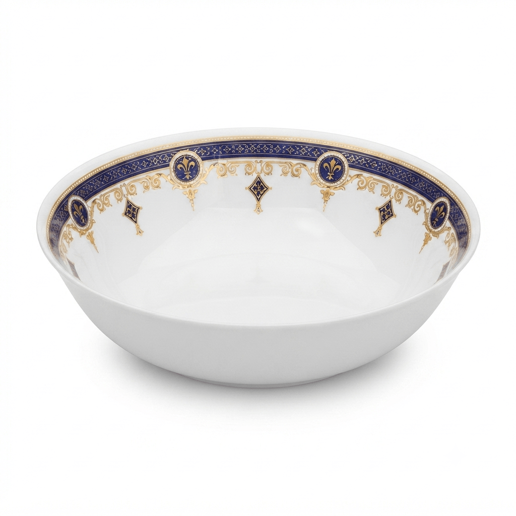 Royalford 56-Piece Melamine Ware Dinner Set RF12489 – Blue & Gold Elegance - Al Kabayel Discount CentreRoyalford 56-Piece Melamine Ware Dinner Set RF12489 – Blue & Gold EleganceDinnerware SetsROYALFORDAl Kabayel Discount Centre
