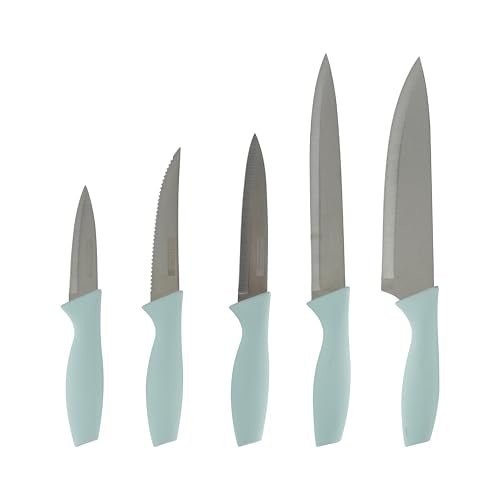 ROYALFORD 6pcs Knives Set with Holder(3.5" Paring Knife, 5" Utility Knife, 8" Slicer Knife, 8" Chef Knife, 4.5" Steak Knife, PP+TPR Knife Holder 11cm*23cm), Extra - Sharp Stainless Steel Blades and PP Handles - Al Kabayel Discount CentreROYALFORD 6pcs Knives Set with Holder(3.5" Paring Knife, 5" Utility Knife, 8" Slicer Knife, 8" Chef Knife, 4.5" Steak Knife, PP+TPR Knife Holder 11cm*23cm), Extra - Sharp Stainless Steel Blades and PP HandlesCookware AccessoriesROYALFORDAl Kabayel Discount Centre