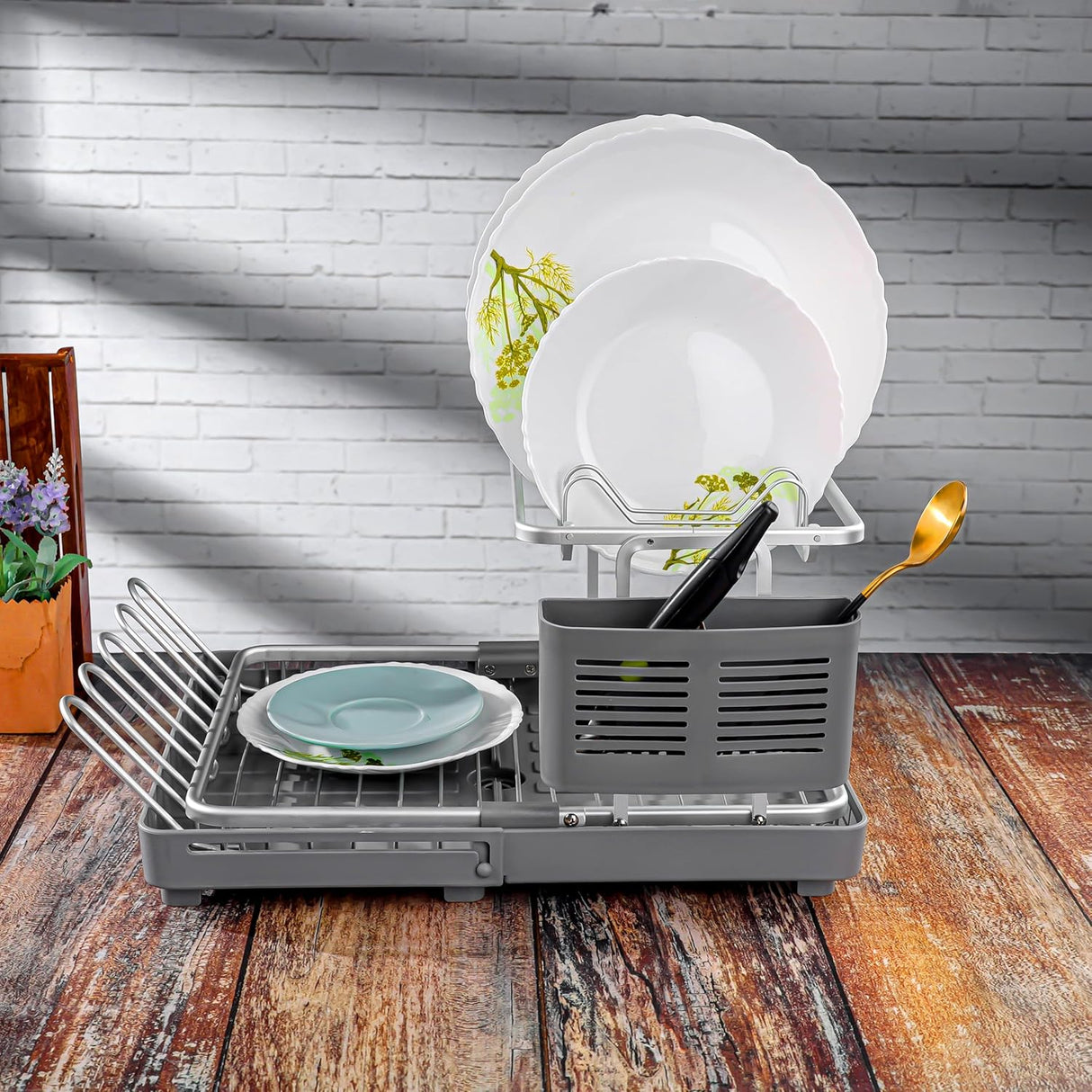 Royalford 8 Plates Aluminum Dish Racks RF12280 Cup Holder Dish Drainer Board Space Saving Kitchen Organizer Dish Drying Rack Countertop Kitchen Utensils Easy Installation - 31.5DcmX28cmX11.5cm - Al Kabayel Discount CentreRoyalford 8 Plates Aluminum Dish Racks RF12280 Cup Holder Dish Drainer Board Space Saving Kitchen Organizer Dish Drying Rack Countertop Kitchen Utensils Easy Installation - 31.5DcmX28cmX11.5cmOrganizers & AccessoriesROYALFORDAl Kabayel Discount Centre