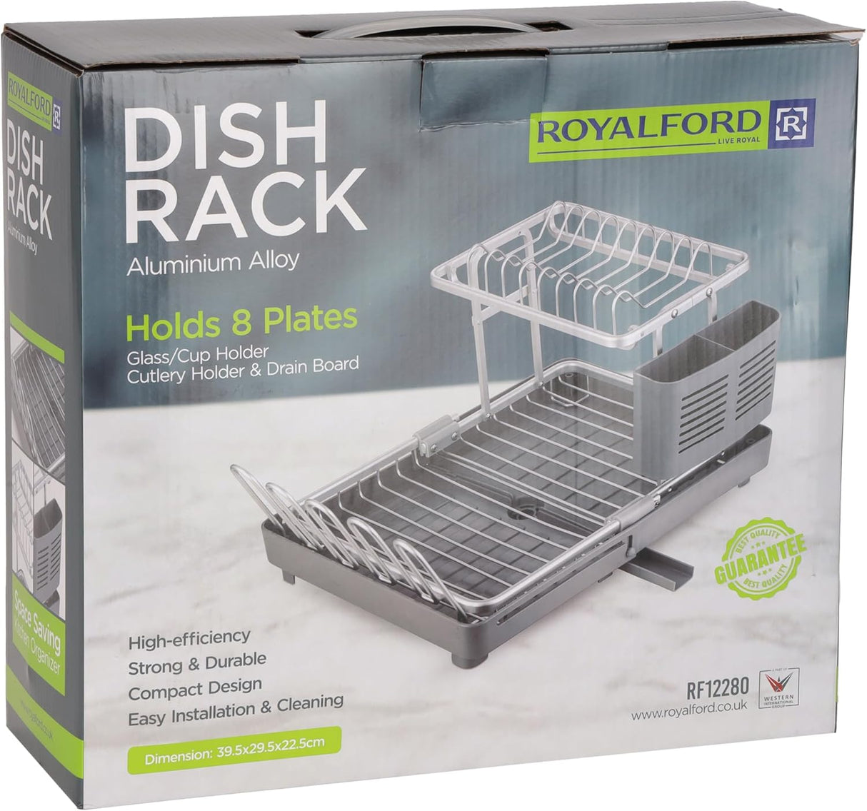 Royalford 8 Plates Aluminum Dish Racks RF12280 Cup Holder Dish Drainer Board Space Saving Kitchen Organizer Dish Drying Rack Countertop Kitchen Utensils Easy Installation - 31.5DcmX28cmX11.5cm - Al Kabayel Discount CentreRoyalford 8 Plates Aluminum Dish Racks RF12280 Cup Holder Dish Drainer Board Space Saving Kitchen Organizer Dish Drying Rack Countertop Kitchen Utensils Easy Installation - 31.5DcmX28cmX11.5cmOrganizers & AccessoriesROYALFORDAl Kabayel Discount Centre
