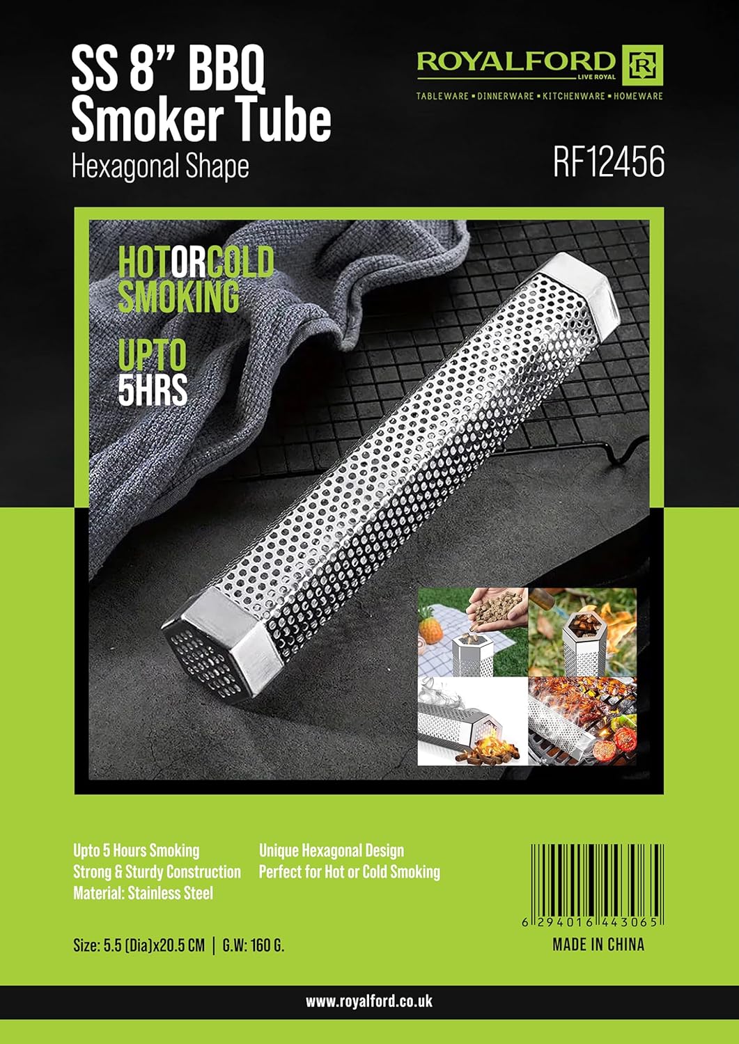 ROYALFORD 8" Stainless Steel BBQ Smoker Tube 20.5cm*5.5cm*5cm - RF12456 - Al Kabayel Discount CentreROYALFORD 8" Stainless Steel BBQ Smoker Tube 20.5cm*5.5cm*5cm - RF12456Kitchen Utensils & GadgetsROYALFORDAl Kabayel Discount Centre