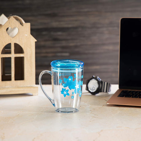 Royalford Acrylic Transparent Mug with Lid 350ml, Blue - Al Kabayel Discount CentreRoyalford Acrylic Transparent Mug with Lid 350ml, BlueMugsROYALFORDAl Kabayel Discount Centre