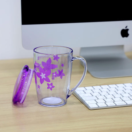 Royalford Acrylic Transparent Mug with Lid 350ml, Violet - Al Kabayel Discount CentreRoyalford Acrylic Transparent Mug with Lid 350ml, VioletMugsROYALFORDAl Kabayel Discount Centre