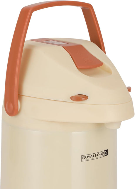 Royalford Airpot Vaccum Flask 3500ml, Double Wall Vaccum Insulation, 18Hrs Hot & 24Hrs Cold, Off White - RF12149 - Al Kabayel Discount CentreRoyalford Airpot Vaccum Flask 3500ml, Double Wall Vaccum Insulation, 18Hrs Hot & 24Hrs Cold, Off White - RF12149ThermosROYALFORDAl Kabayel Discount Centre