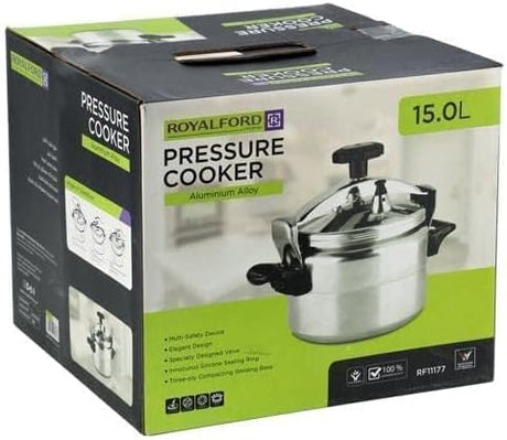 Royalford Aluminium Alloy Pressure Cooker 15 Liter, Silver - RF11177 - Al Kabayel Discount CentreRoyalford Aluminium Alloy Pressure Cooker 15 Liter, Silver - RF11177Pressure CookersROYALFORDAl Kabayel Discount Centre