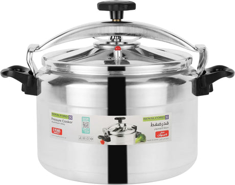 Royalford Aluminium Alloy Pressure Cooker 18 Liter, Equipped with Multi - Safety Device and Unique Pressure Indicator, Silver - RF11980 - Al Kabayel Discount CentreRoyalford Aluminium Alloy Pressure Cooker 18 Liter, Equipped with Multi - Safety Device and Unique Pressure Indicator, Silver - RF11980Pressure CookersROYALFORDAl Kabayel Discount Centre