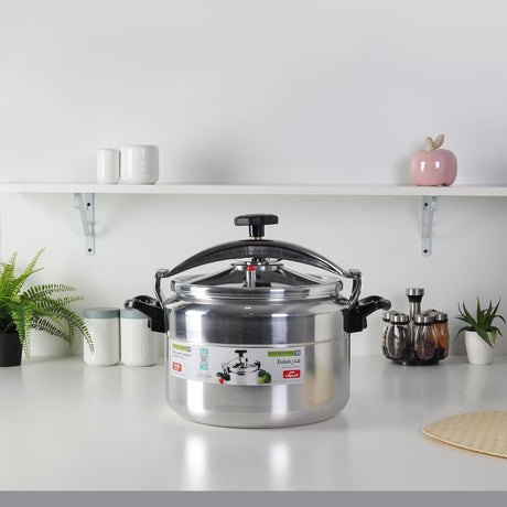 Royalford Aluminium Alloy Pressure Cooker 18 Liter, Equipped with Multi - Safety Device and Unique Pressure Indicator, Silver - RF11980 - Al Kabayel Discount CentreRoyalford Aluminium Alloy Pressure Cooker 18 Liter, Equipped with Multi - Safety Device and Unique Pressure Indicator, Silver - RF11980Pressure CookersROYALFORDAl Kabayel Discount Centre