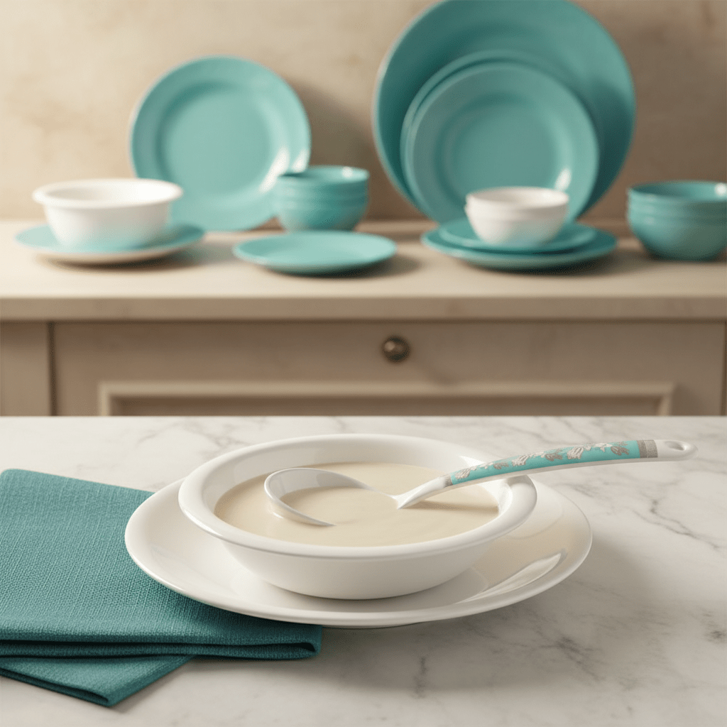 Royalford Blue Accent Melamine Spoon – 8" White - Al Kabayel Discount CentreRoyalford Blue Accent Melamine Spoon – 8" WhiteSpoonsROYALFORDAl Kabayel Discount Centre