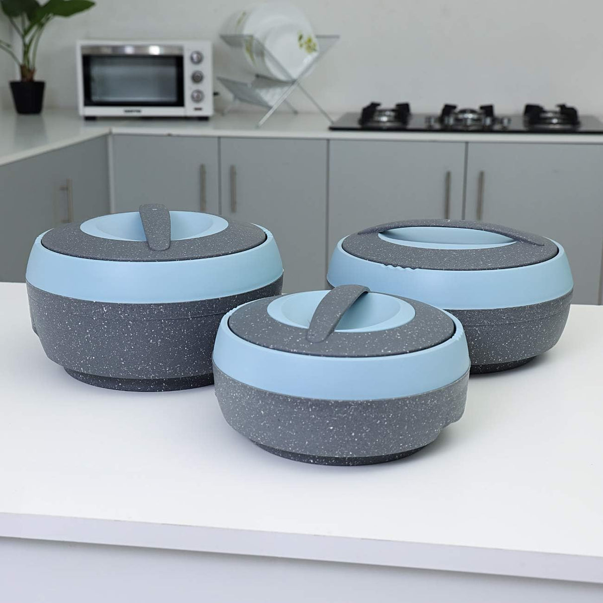 ROYALFORD Cosmos Insulated Casserole Set 3pcs(1500ml, 2500ml, 3500ml), Stainless Steel Inner Casting, Blue and Grey - Al Kabayel Discount CentreROYALFORD Cosmos Insulated Casserole Set 3pcs(1500ml, 2500ml, 3500ml), Stainless Steel Inner Casting, Blue and GreyCasseroles & Stock PotsROYALFORDAl Kabayel Discount Centre