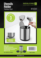 Royalford Cutlery Holder RF12241 Premium Quality Stainless Steel, Storage For Countertop Organizer Cooking Utensil Crock Kitchen Organization & Storage And Flatware Caddy - Al Kabayel Discount CentreRoyalford Cutlery Holder RF12241 Premium Quality Stainless Steel, Storage For Countertop Organizer Cooking Utensil Crock Kitchen Organization & Storage And Flatware CaddyKitchen Utensils & GadgetsROYALFORDAl Kabayel Discount Centre
