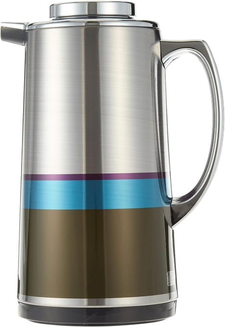 Royalford Double Wall Vaccum Flask 1 Liter, Asbestos Free, Pink Glass inner, 24hr Hot - 36hr Cold, Silver Figured - RF7946 - Al Kabayel Discount CentreRoyalford Double Wall Vaccum Flask 1 Liter, Asbestos Free, Pink Glass inner, 24hr Hot - 36hr Cold, Silver Figured - RF7946ThermosROYALFORDAl Kabayel Discount Centre
