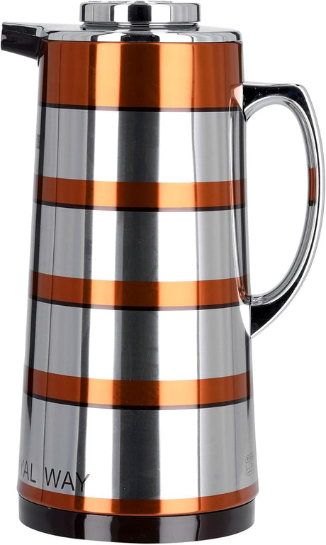 Royalford Double Wall Vaccum Flask 1300ml, Asbestos Free, Pink Glass inner, Strong & Durable Design, 24hr Hot - 36hr Cold - RF9588 - Al Kabayel Discount CentreRoyalford Double Wall Vaccum Flask 1300ml, Asbestos Free, Pink Glass inner, Strong & Durable Design, 24hr Hot - 36hr Cold - RF9588ThermosROYALFORDAl Kabayel Discount Centre