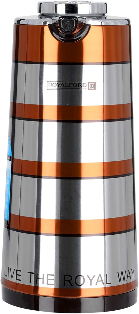 Royalford Double Wall Vaccum Flask 1900ml, Asbestos Free, Pink Glass inner, Strong & Durable Design, 24hr Hot - 36hr Cold - RF9590 - Al Kabayel Discount CentreRoyalford Double Wall Vaccum Flask 1900ml, Asbestos Free, Pink Glass inner, Strong & Durable Design, 24hr Hot - 36hr Cold - RF9590ThermosROYALFORDAl Kabayel Discount Centre